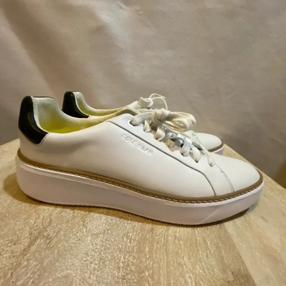 Cole Haan grand pro top spin leather sneaker 8.5 leather white - Picture 4 of 13